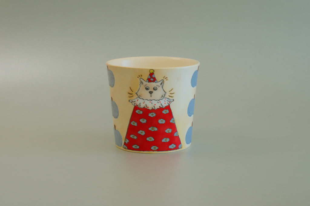 Pajama Cat & Blue Apple Cup - Small