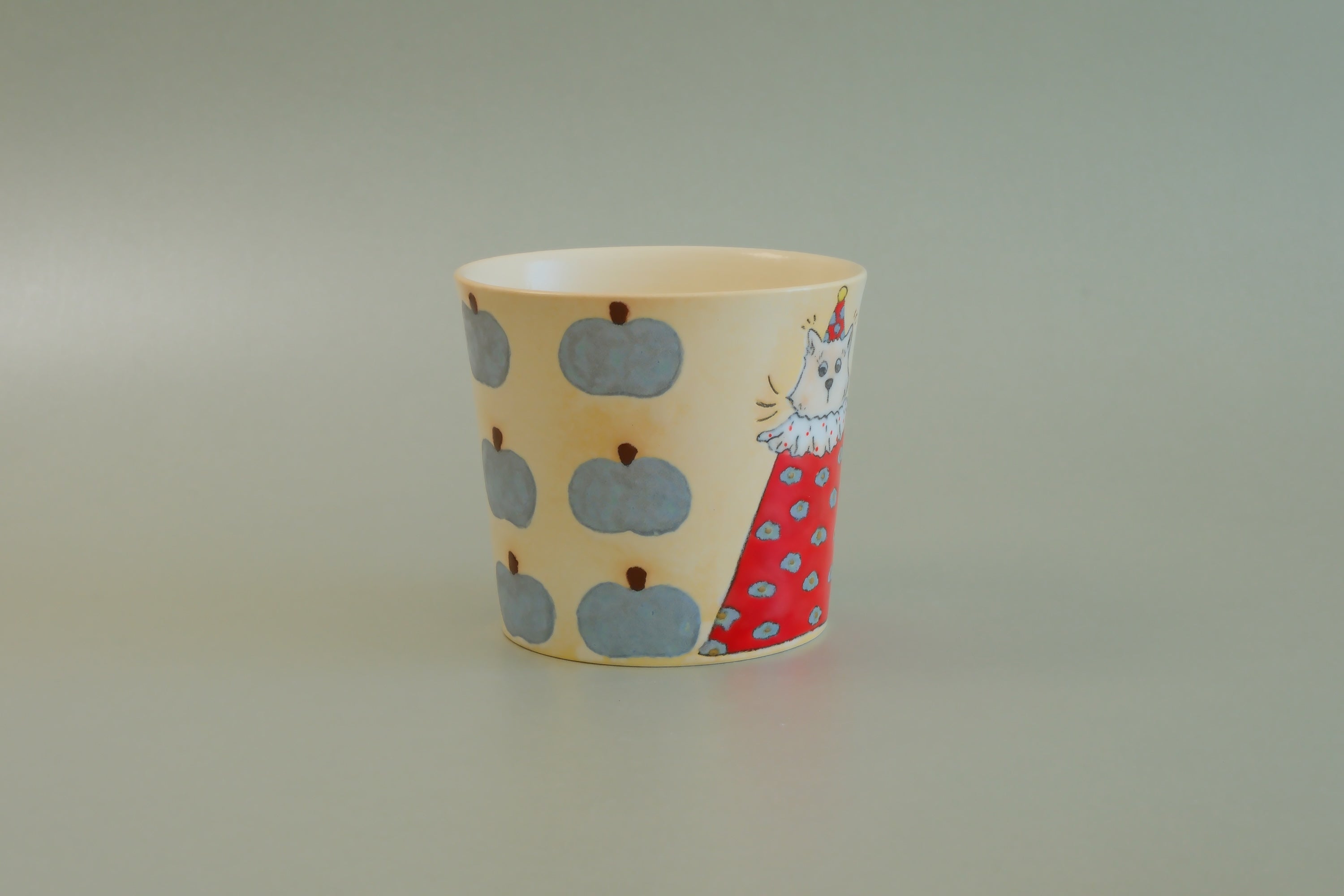 Pajama Cat & Blue Apple Cup - Small