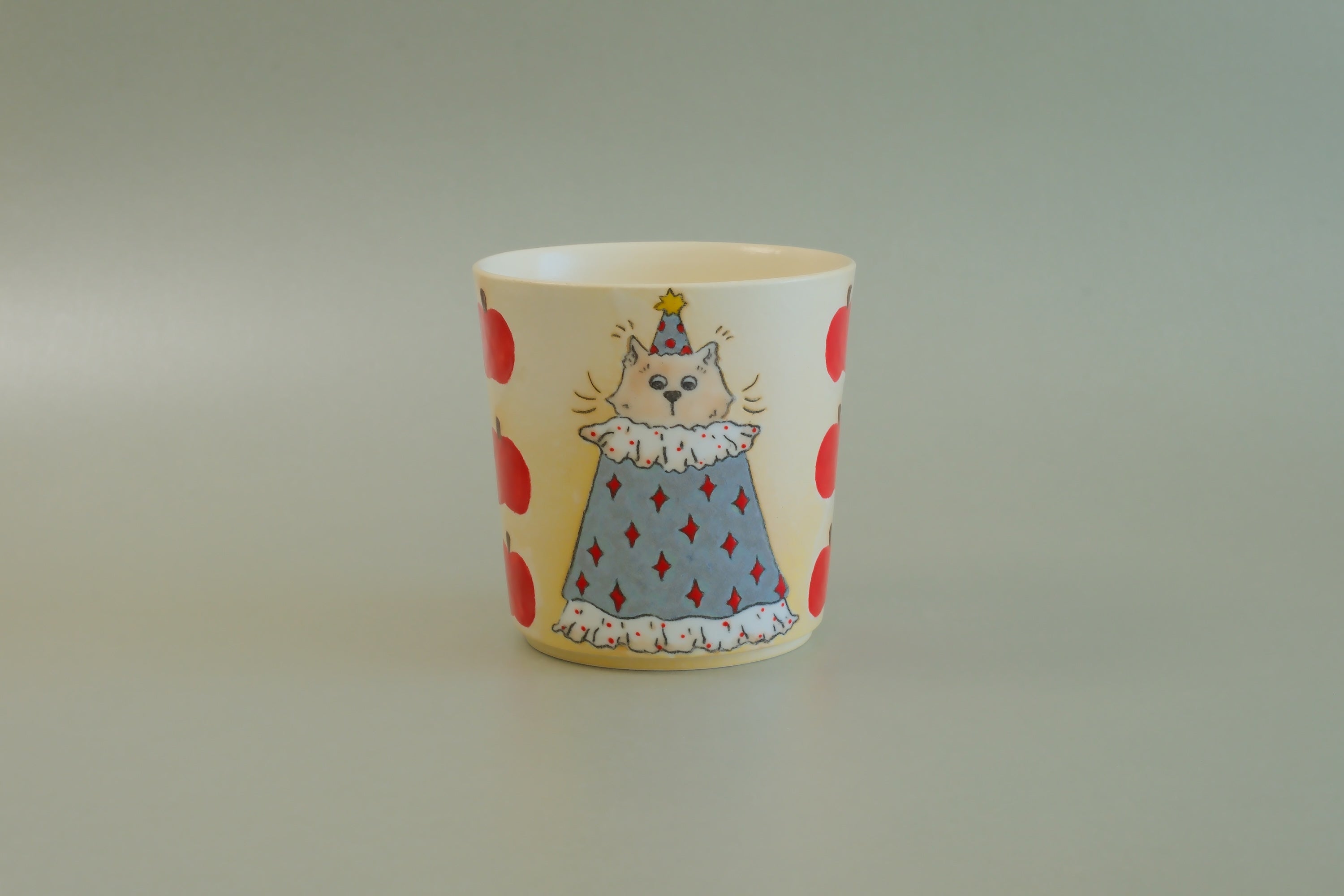 Pajama Cat & Red Apple Cup - Large