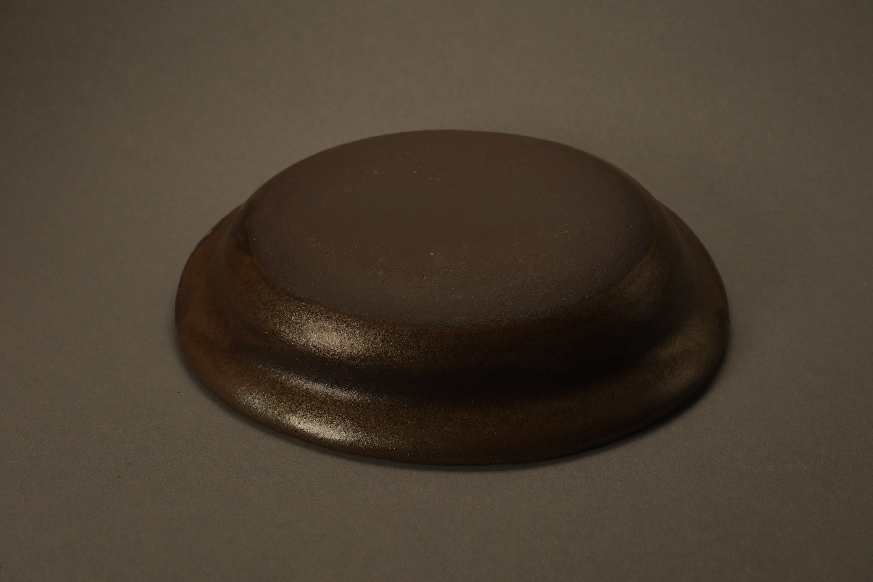 Brown Oval Shallow Bowl A