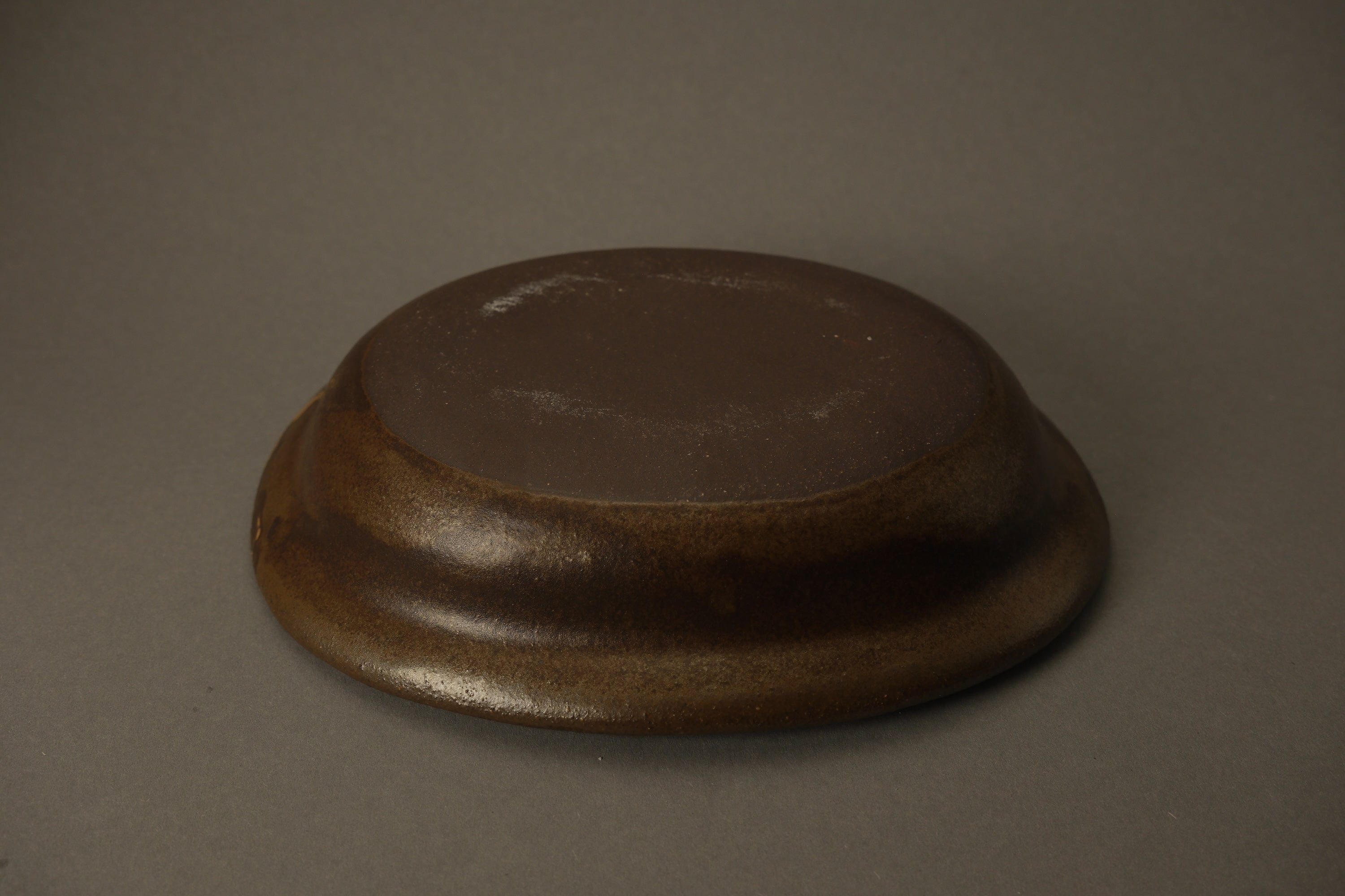 Brown Oval Shallow Bowl B