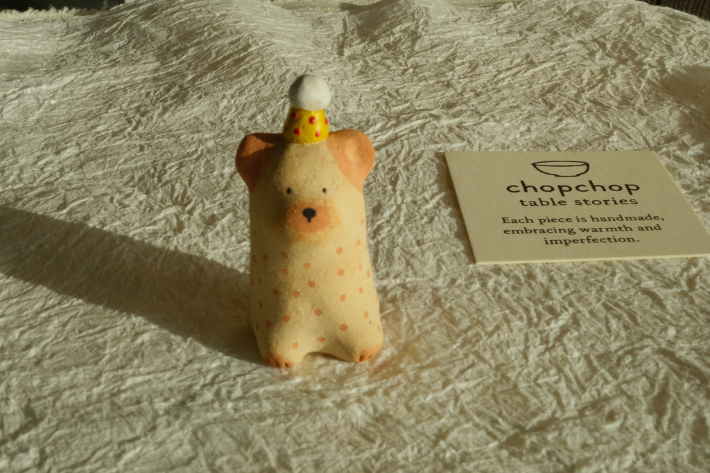 Puppy with Hat Ceramic Incense Holder & Aroma Stone