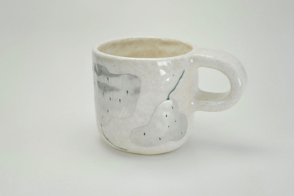 Silver Pear Pattern Ceramic Mug