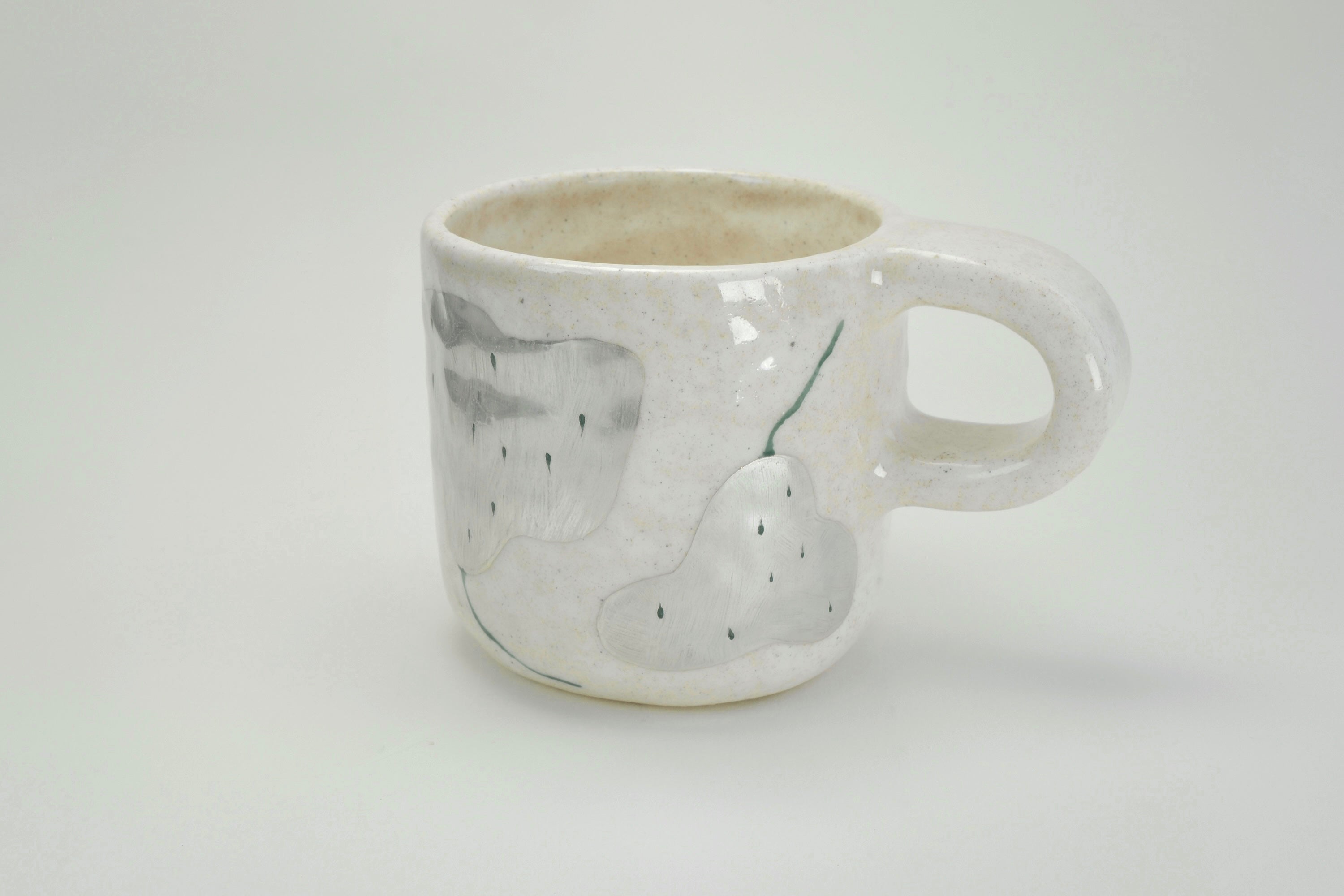 Silver Pear Pattern Ceramic Mug