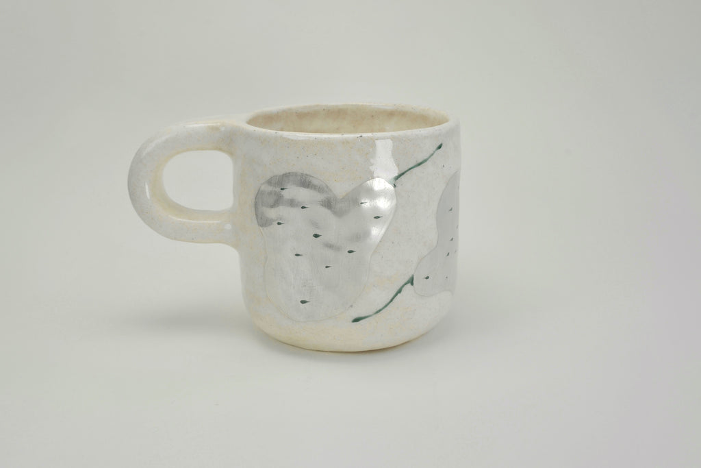 Silver Pear Pattern Ceramic Mug