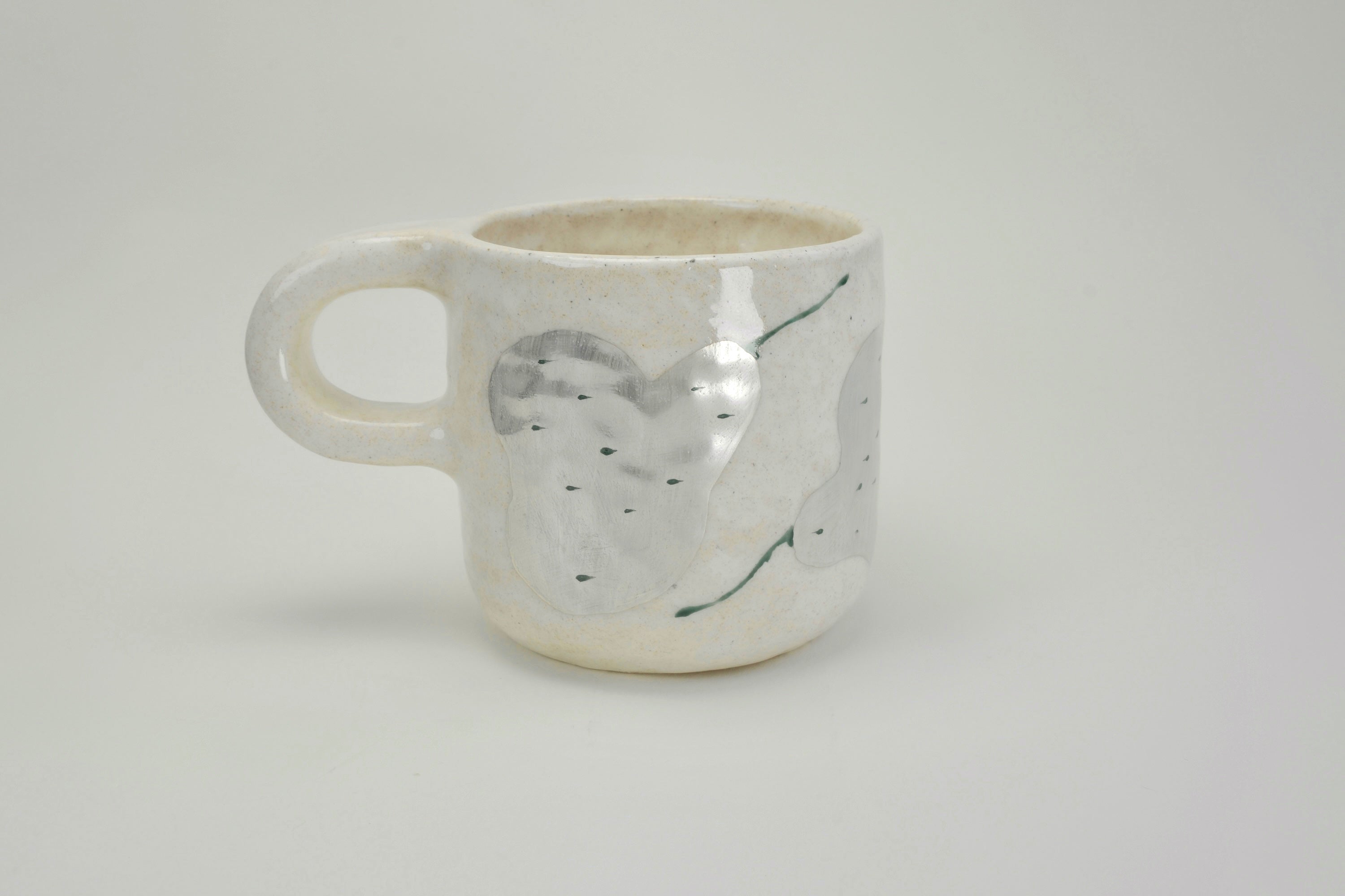 Silver Pear Pattern Ceramic Mug