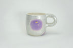 Purple Apple Pattern Silver Luster Ceramic Mug
