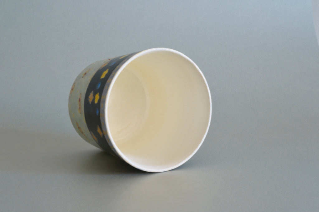 Yellow Pajama Cat Ceramic Cup - Large
