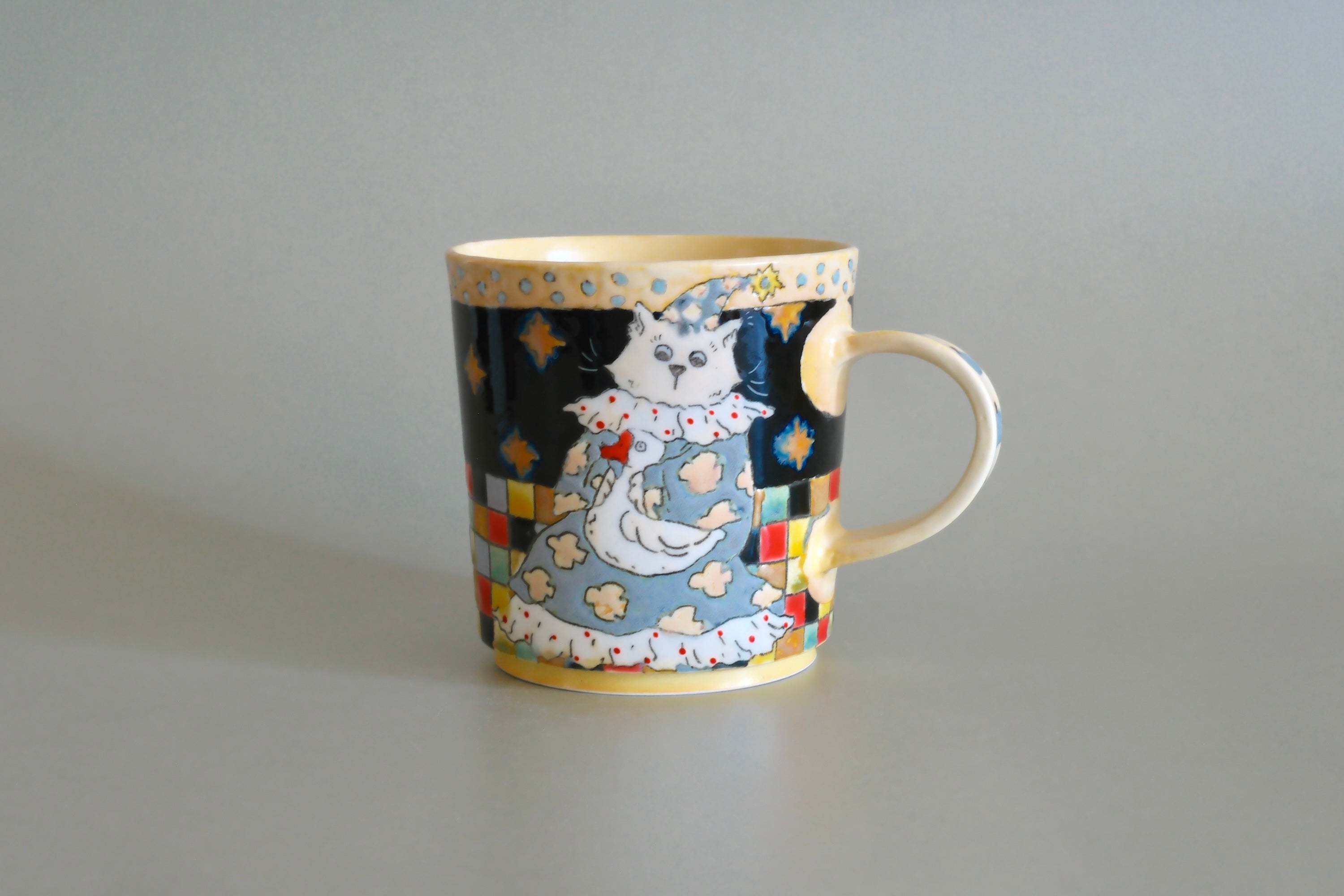 Pajama Cat & Goose Mosaic Ceramic Mug