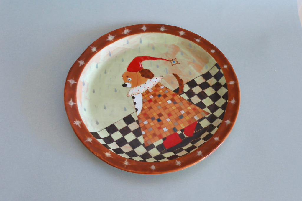 Pajama Dog Ceramic Plate - Large
