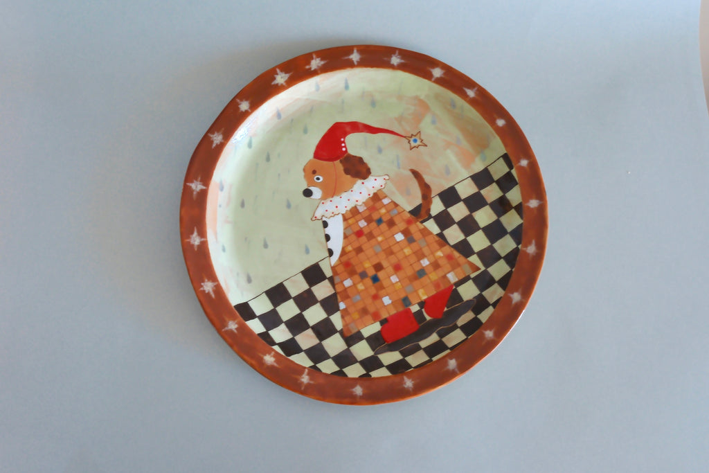 Pajama Dog Ceramic Plate - Large