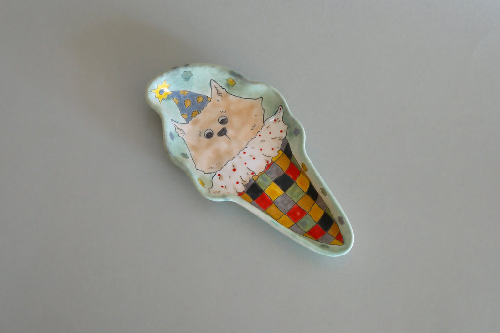 Pajama Cat Ice Cream Cone Shaped Dish - Small