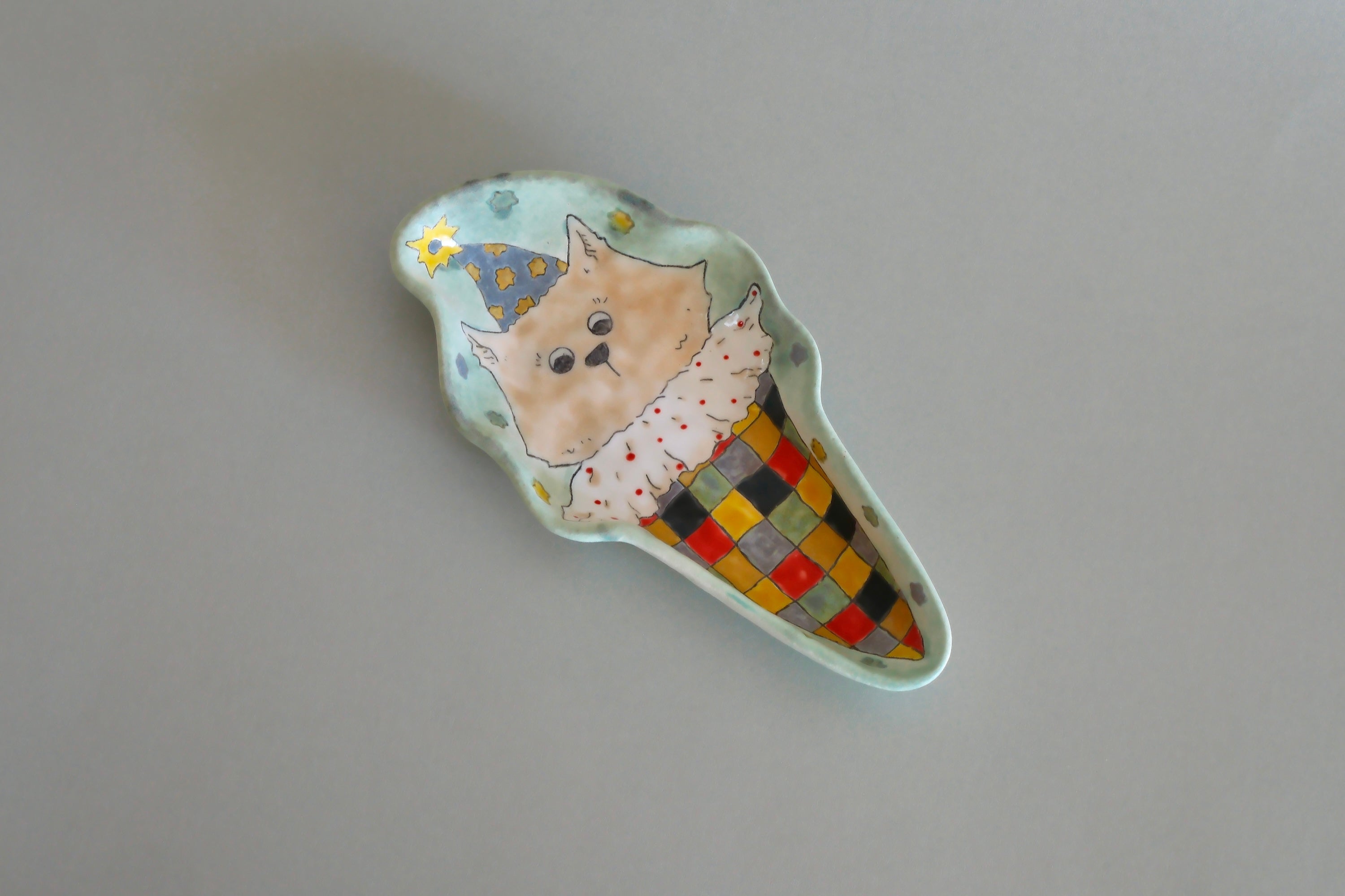 Pajama Cat Ice Cream Cone Shaped Dish - Small